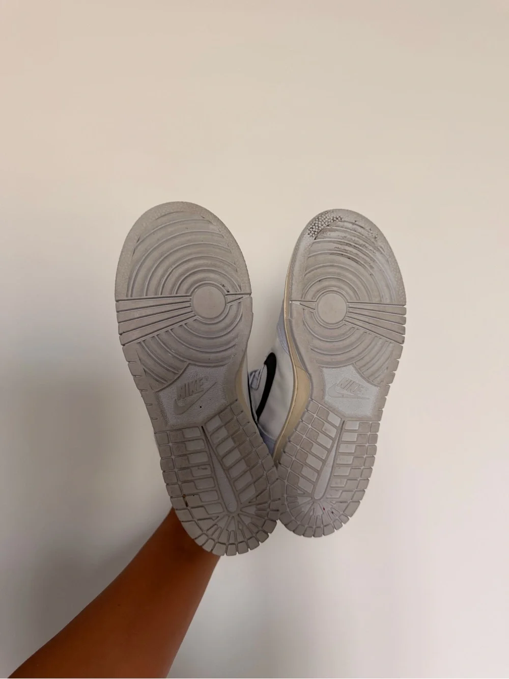 Nike Kids White High-Top Sneakers with Black Swoosh